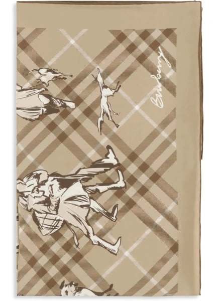 Esarfa Check silk Twill Scarf