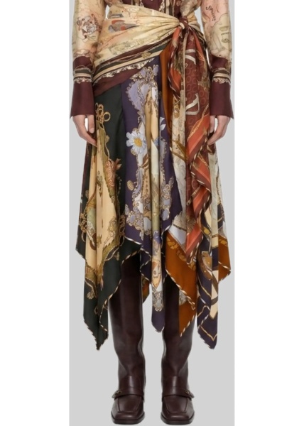 Esarfa Draped Midi Skirt With Valiant Scarf