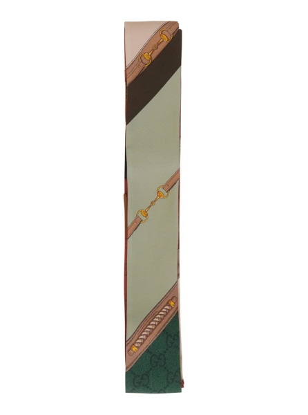 Esarfa Green Scarf with All-Over Print in GG Silk for Women