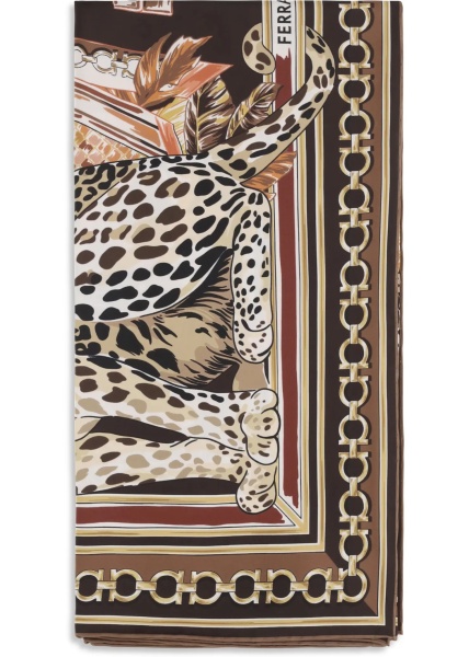 Esarfa Leopard-print silk Scarf
