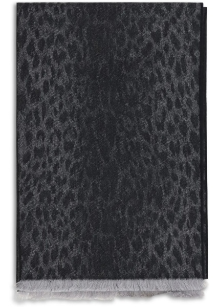 Esarfa Leopard-print wool Scarf with monogram