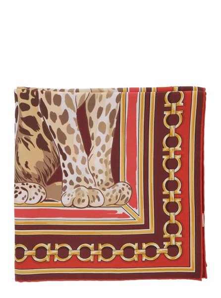 Esarfa Multicolor Scarf with All-Over Print in Silk for Women