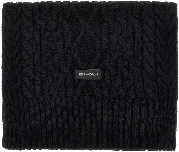 Esarfa Wool-blend scarf with logo label