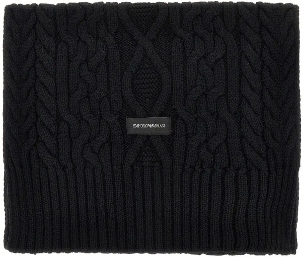 Esarfa Wool-blend scarf with logo label
