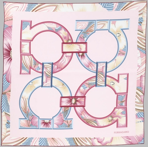 Fulare Foulard A Fiori "Gancini"
