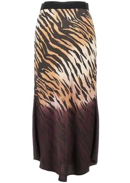 Fusta Animalier twill midi skirt