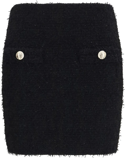 Fusta Balmain neagra din tweed