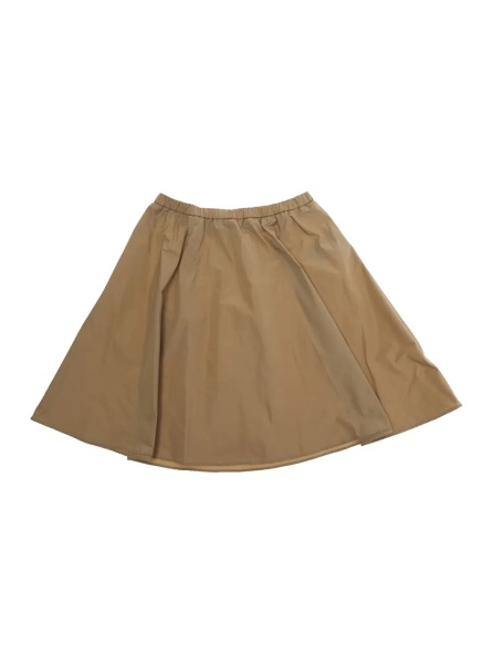 Fusta Beige Skirt with Elasticated Waist and Logo Patch on the Back in Tech Fabric Girl