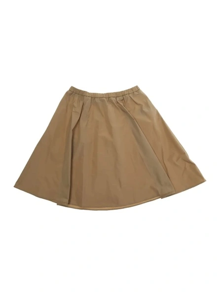 Fusta Beige Skirt with Elasticated Waist and Logo Patch on the Back in Tech Fabric Girl