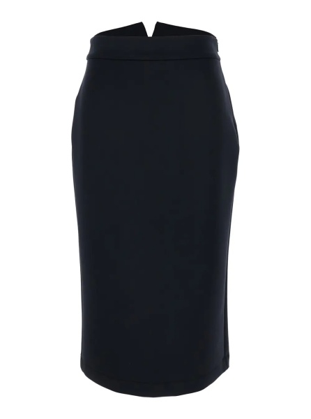 Fusta Black Skirt with Logo Patch Applied on the Back in Tech Fabric Woman