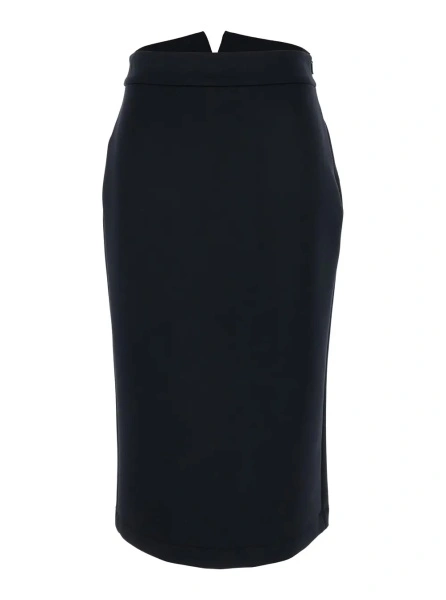 Fusta Black Skirt with Logo Patch Applied on the Back in Tech Fabric Woman