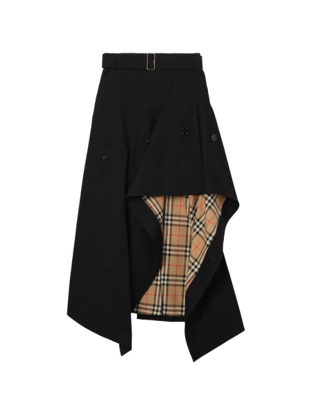 Fusta Burberry neagra din bumbac