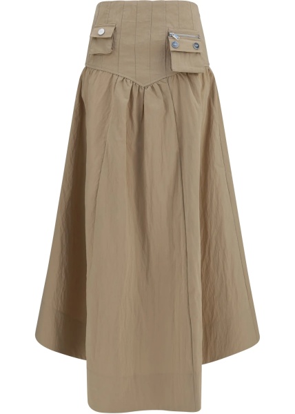 Fusta Corset-detail and ruched midi Skirt
