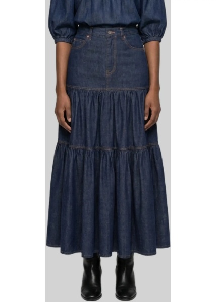 Fusta Country Skirt In Indigo Denim