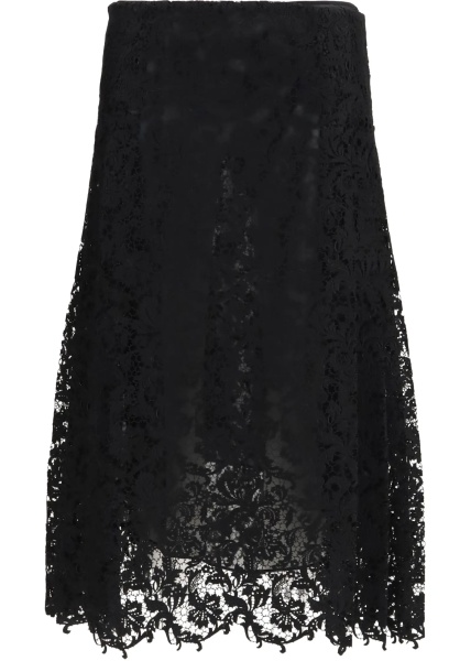 Fusta Flared midi Skirt in macramé lace
