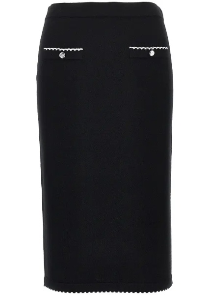 Fusta Knitted midi skirt with scalloped edges