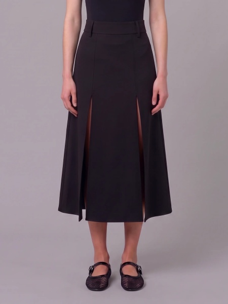Fusta Midi Panel Skirt In Double Crepe