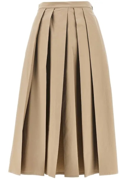 Fusta Stretch poplin pleated midi skirt