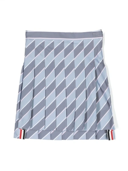 Fusta Thom Browne gri din bumbac