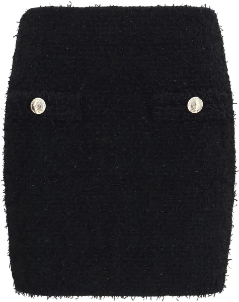 Fusta Tweed Mini Skirt with logo buttons