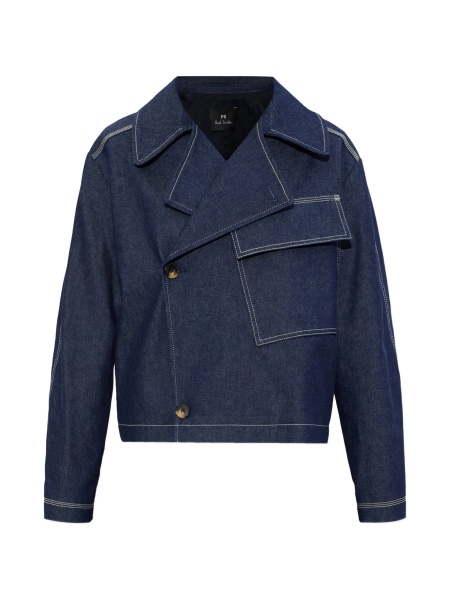 Geaca de blugi Paul Smith albastra din bumbac
