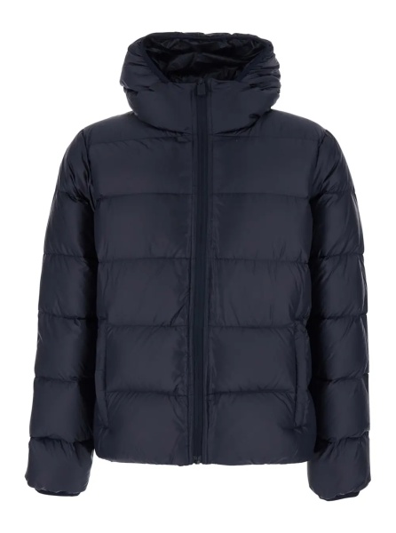 Geaca de Iarna Blue Down jacket with Front Zip and Side Pockets in Tech Fabric Men