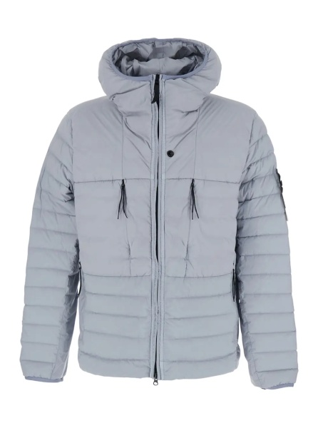 Geaca de Iarna Gray Down jacket with high collar and long sleeves in Tech Fabric for Men