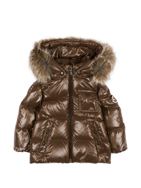 Geaca de iarna Moncler maro din nylon si poliamida