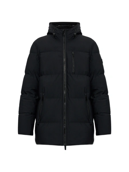 Geaca de iarna Moose Knuckles neagra din elastan si nylon