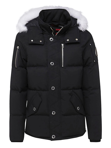 Geaca de iarna Moose Knuckles neagra din nylon si bumbac