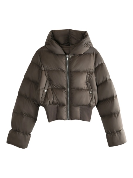 Geaca de iarna Rick Owens gri din lana si nylon