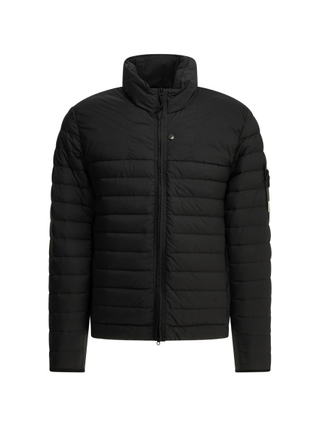 Geaca de iarna Stone Island neagra din spandex/elastan si poliamida