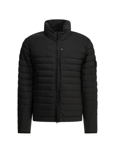 Geaca de iarna Stone Island neagra din spandex/elastan si poliamida
