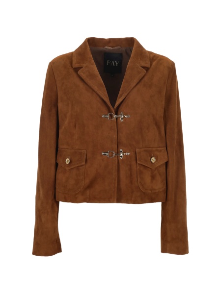 Geaca de piele Fay maro din piele