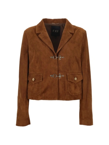 Geaca de piele Fay maro din piele