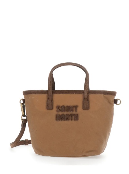 Geanta de mana CITY BAG MINI WAX is a handbag made of Tech Fabric, beige color and unisex