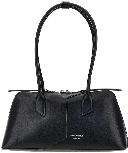 Geanta de mana Emporio Armani neagra din piele