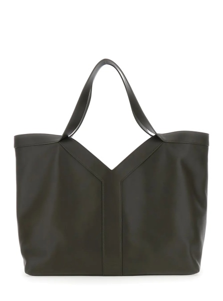 Geanta de mana Green Tote Bag with Two Top Handles and Hook Closure in Leather Man