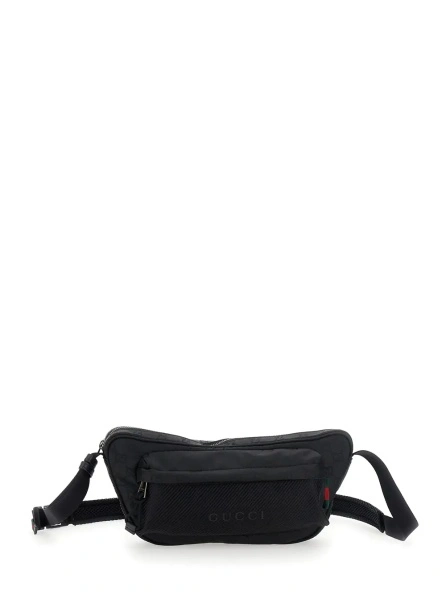 Geanta de mana Gucci neagra din canvas GG