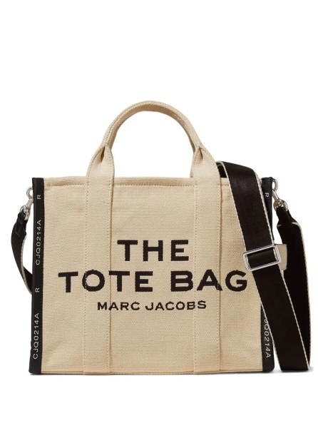Geanta de mana Handbag 'Medium Tote' with Contrasting Embroidered Logo in Ecoleather and Polyester Beige Women