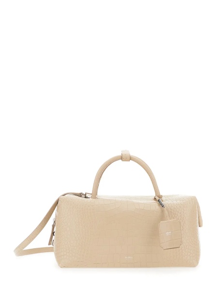 Geanta de mana 'Holdall Large' White Handbag with Adjustable and Removable Strap in Leather Woman