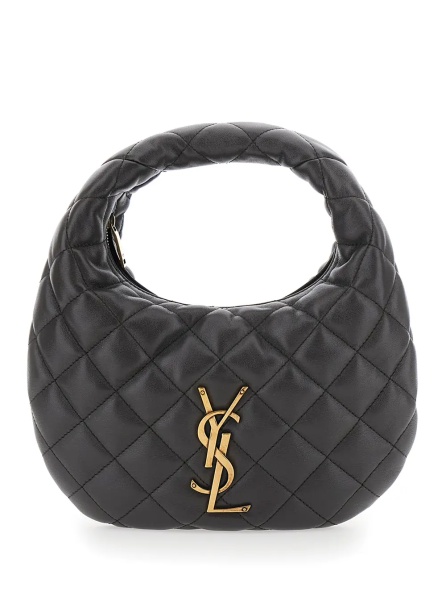Geanta de mana 'Icarino' Gray Handbag with Cassandre Plate on Front and Quilted Design in Leather Woman