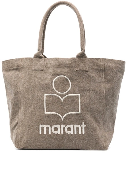 Geanta de mana Isabel Marant maro din bumbac