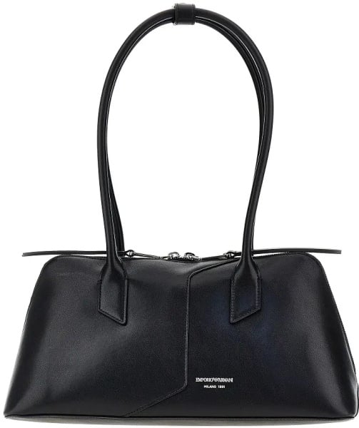 Geanta de mana Leather shoulder bag with lettering logo