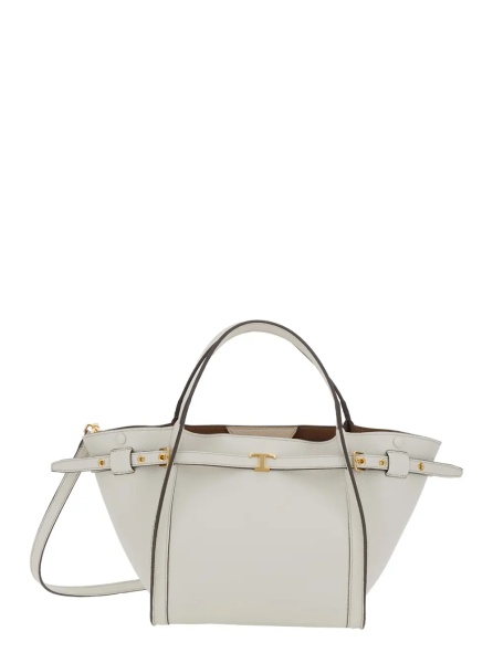Geanta de mana Medium Tote Bag with T Timeless Plaque on the Front and Adjustable and Removable White Leather Strap for Women