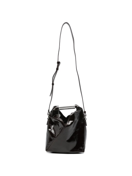 Geanta de mana MM6 Maison Margiela maro din piele