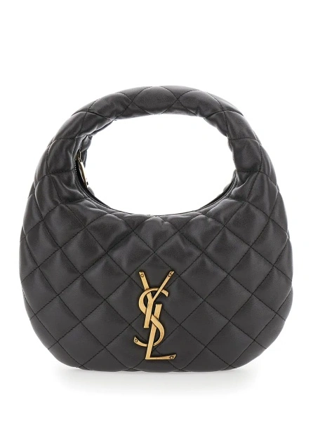 Geanta de mana Saint Laurent gri din piele