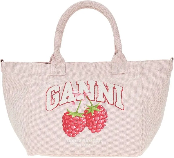 Geanta de mana Shopping bag with Raspberries print