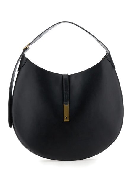 Geanta de mana Shoulder Bag with Smooth Leather Logo Detail Black Woman