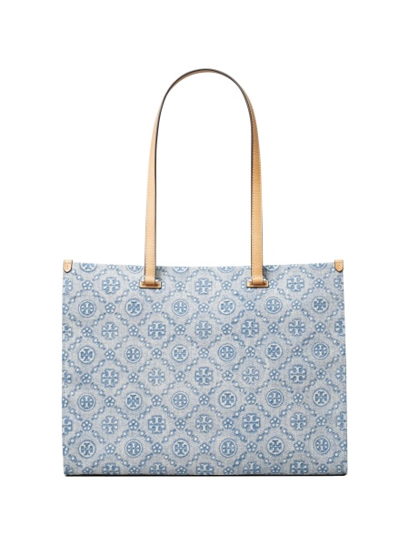 Geanta de mana Tory Burch albastra din denim si elastan